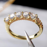 Luxury Inlaid Dazzling AAA+ Cubic Zirconia Diamonds Simple Stylish Ring - The Jewellery Supermarket