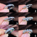 Luxury Micro Paved Big Round/Square/Oval AAA+ Cubic Zirconia Diamonds Promise Rings
