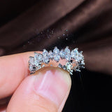 Luxury Micro Paved Big Round/Square/Oval AAA+ Cubic Zirconia Diamonds Promise Rings - The Jewellery Supermarket