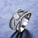 Luxury Micro Paved Black AAA CZ Crystals Fashion Rings - The Jewellery Supermarket