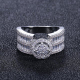 Luxury New Stylish Micro Paved AAA+ Cubic Zirconia Diamonds Wedding Engagement Ring - The Jewellery Supermarket