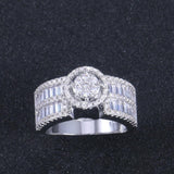Luxury New Stylish Micro Paved AAA+ Cubic Zirconia Diamonds Wedding Engagement Ring