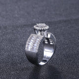Luxury New Stylish Micro Paved AAA+ Cubic Zirconia Diamonds Wedding Engagement Ring - The Jewellery Supermarket