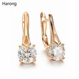 Luxury Non-fading Round AAA+ Zircon Crystal Shiny Stud Earrings - The Jewellery Supermarket