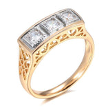 Luxury Rose Gold Colour Micro-wax Inlay AAA+ Cubic Zirconia Diamonds Ring