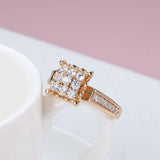 Luxury Rose Gold Fine Crystal Flower Natural Zircon Ethnic Bride Wedding Big Ring - The Jewellery Supermarket