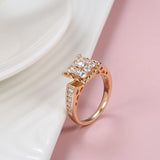 Luxury Rose Gold Fine Crystal Flower Natural Zircon Ethnic Bride Wedding Big Ring - The Jewellery Supermarket