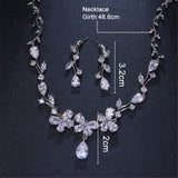 Luxury Silver Color Flower High Quality AAA+ Cubic Zirconia Diamonds Jewellery Set - The Jewellery Supermarket