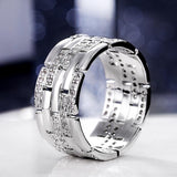 Luxury Silver Color Shiny AAA+ Cubic Zirconia Diamonds Stylish Design Ring - The Jewellery Supermarket