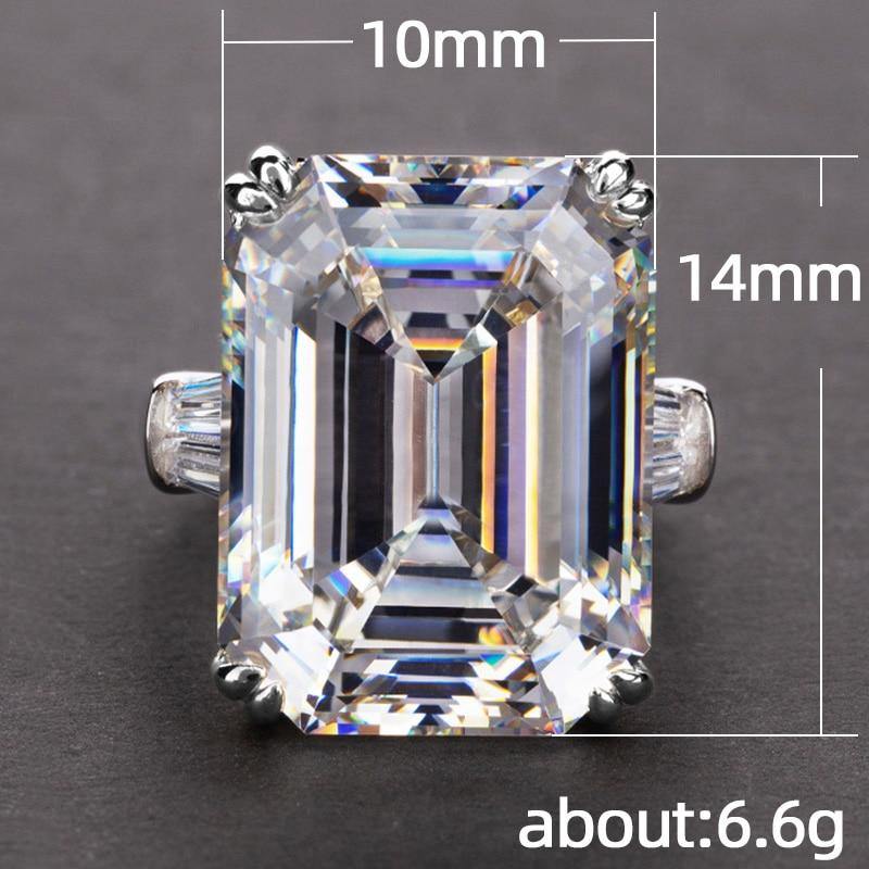 Luxury Solitaire Big Rectangle AAA+ Cubic Zirconia Diamond Elegant Jewellery Ring - The Jewellery Supermarket