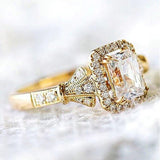 Luxury Tiny Shiny AAA+ Cubic Zirconia Diamonds Golden Colour Solitaire Ring