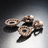 Luxury Vintage Antique Gold Blue Water Drop Ear Clamp Drop Earrings - The Jewellery Supermarket