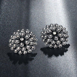 Luxury Vintage Silver Color Innovative Cross Pave CZ Crystal Stud Earrings - The Jewellery Supermarket