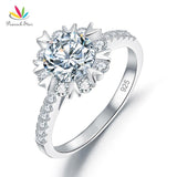 Marvelous Flower Shape 1 Carat Simulated Lab Diamond Silver Promise Wedding Ring - The Jewellery Supermarket