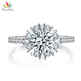 Marvelous Flower Shape 1 Carat Simulated Lab Diamond Silver Promise Wedding Ring - The Jewellery Supermarket