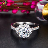 Marvelous Flower Shape 1 Carat Simulated Lab Diamond Silver Promise Wedding Ring - The Jewellery Supermarket