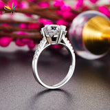 Marvelous Flower Shape 1 Carat Simulated Lab Diamond Silver Promise Wedding Ring - The Jewellery Supermarket