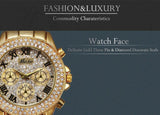 MISS FOX Classic Roman Numbers Quartz Fashion Casual Gold Bling Ladies Watch - The Jewellery Supermarket