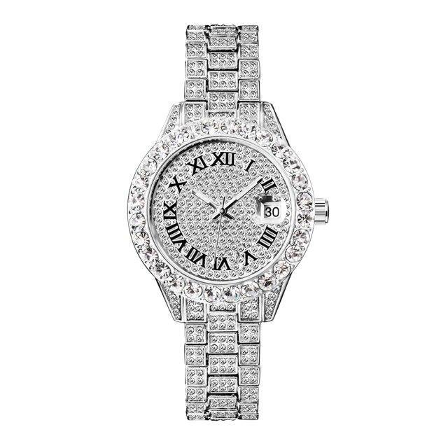 MISS FOX Iced Out Shiny Simulated Lab Diamonds Fashion Elegant Watches - The Jewellery Supermarket