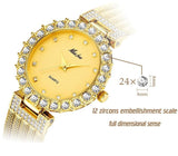 MISS FOX Luxury Brand Big Simulated Lab Diamond Ladies Wrist Watches - The Jewellery Supermarket