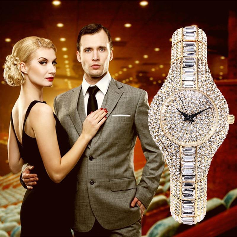 MISS FOX Luxury Ladies 18KGP Mix Baguette Simulated Lab Diamonds Women Watches - The Jewellery Supermarket