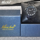 MISSFOX Luxury Hip Hop Full Iced Out Simulated Diamonds Quartz Silver Bling Watches - The Jewellery Supermarket