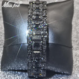 MISSFOX Luxury Hip Hop Full Iced Out Simulated Diamonds Quartz Silver Bling Watches - The Jewellery Supermarket