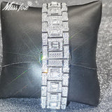 MISSFOX Luxury Hip Hop Full Iced Out Simulated Diamonds Quartz Silver Bling Watches - The Jewellery Supermarket