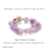 Natural Stone Purple Crystal Beads Sunstone Beaded Energy Yoga Bracelet - The Jewellery Supermarket