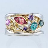 New Arrival Hollow Out Design Multicolour AAA CZ Crystals Fashion Ring