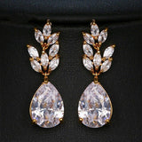 New Classic Luxury Teardrop Crystal AAA+ Cubic Zirconia Diamonds Long Earrings