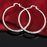 New Fashion 925 Sterling Silver 5CM Big Circle Earrings Ear loop hanger Earrings