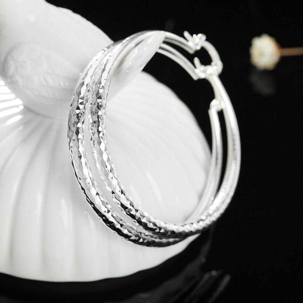 New Fashion 925 Sterling Silver 5CM Big Circle Earrings Ear loop hanger Earrings - The Jewellery Supermarket