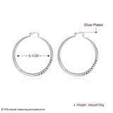 New Fashion 925 Sterling Silver 5CM Big Circle Earrings Ear loop hanger Earrings - The Jewellery Supermarket