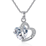 New Fashion Elegant Love Heart Shape AAA+ Cubic Zirconia Diamonds Drop Necklace Pendant - The Jewellery Supermarket