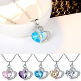 New Fashion Elegant Love Heart Shape AAA+ Cubic Zirconia Diamonds Drop Necklace Pendant