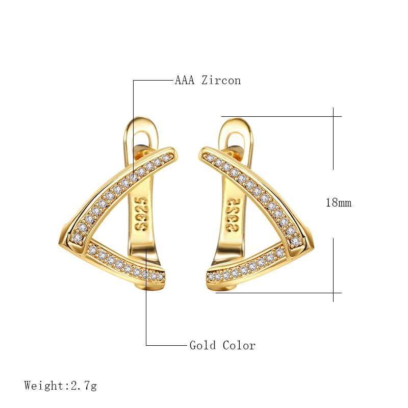 New Fashion Irregular Geometric AAA+ Cubic Zirconia Diamonds Turning Earrings - The Jewellery Supermarket