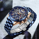 New Fashion Stainless Steel Top Brand Luxury Sports Chronograph Quartz Watch - The Jewellery Supermarket