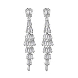 New Fashion Tassel Luxury Long Drop AAA+ Cubic Zirconia Diamonds Earrings