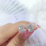 New Luxury Princess Cut Silver Earrings with AAA+ Cubic Zirconia Diamonds - The Jewellery Supermarket