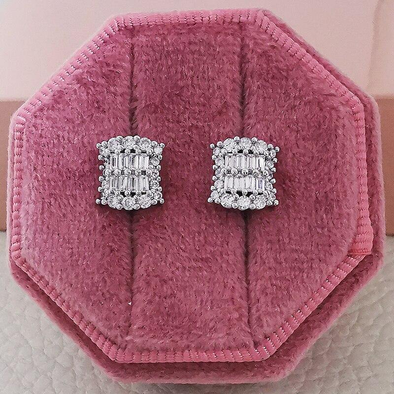 New Luxury Princess Cut Silver Earrings with AAA+ Cubic Zirconia Diamonds - The Jewellery Supermarket