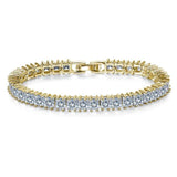 New Luxury Princess Silver AAA+ Cubic Zirconia Diamonds Bracelets Bangles - The Jewellery Supermarket