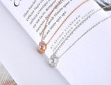 New Titanium Steel CZ Crystal Shell Love Heart Flower Charm Pendant Necklace - The Jewellery Supermarket