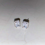 2021 Trendy Princess Cut Square AAA+ Zircon 925 Silver Colour Earrings - The Jewellery Supermarket