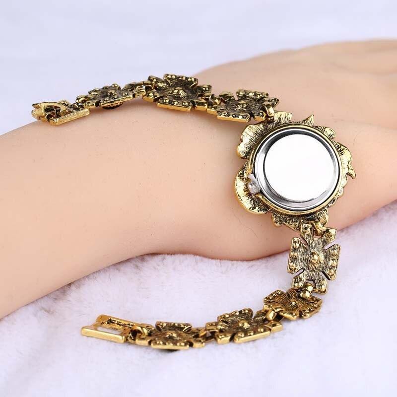 New Vintage Luxury Jewelry Antique Gold Color Crystal Wrist Watch Bracelet - The Jewellery Supermarket
