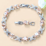 Outstanding 925 Silver AAA+ Cubic Zirconia Crystals Bracelet - The Jewellery Supermarket
