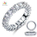 Outstanding Oval Cut 5 Ct. Total Simulated Lab Diamond Silver Wedding Eternity Ring - The Jewellery Supermarket