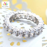 Outstanding Oval Cut 5 Ct. Total Simulated Lab Diamond Silver Wedding Eternity Ring - The Jewellery Supermarket