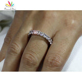 Outstanding Oval Cut 5 Ct. Total Simulated Lab Diamond Silver Wedding Eternity Ring - The Jewellery Supermarket