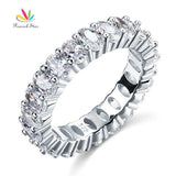 Outstanding Oval Cut 5 Ct. Total Simulated Lab Diamond Silver Wedding Eternity Ring - The Jewellery Supermarket